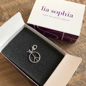 Lia Sophia Silver Peace Sign Charm